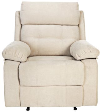 An Image of Argos Home June Fabric Manual Recliner Chair - Natural