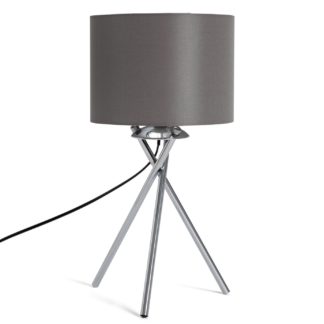 An Image of Habitat Tripod Table Lamp - Grey and Chrome