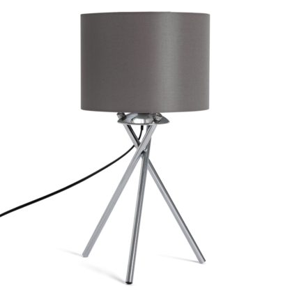 An Image of Habitat Tripod Table Lamp - Grey and Chrome