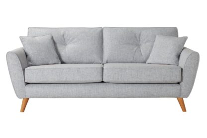 An Image of Habitat Isla 3 Seater Fabric Sofa - Light Blue