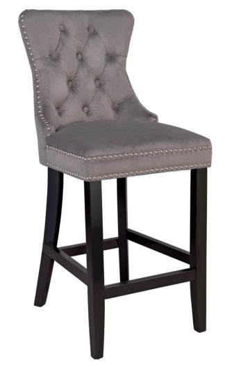 An Image of Argos Home Princess Stud Barstool - Charcoal