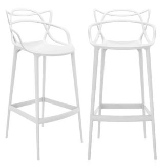 An Image of Pair of Kartell Masters Bar Stools White