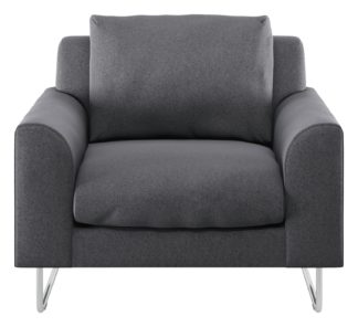 An Image of Habitat Lyle Charcoal Fabric Armchair