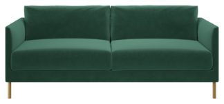 An Image of Habitat Hyde 3 Seater Fabric Sofa - Green