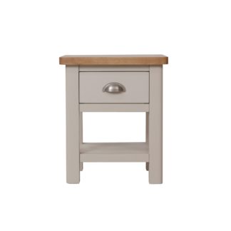 An Image of Reese 1 Drawer Lamp Table Grey and Brown