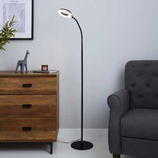 An Image of Lekan Integrated LED Black Floor Lamp Black