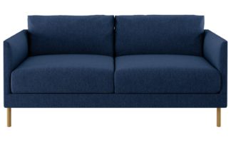 An Image of Habitat Hyde 2 Seater Fabric Sofa - Blue