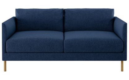 An Image of Habitat Hyde 2 Seater Fabric Sofa - Blue