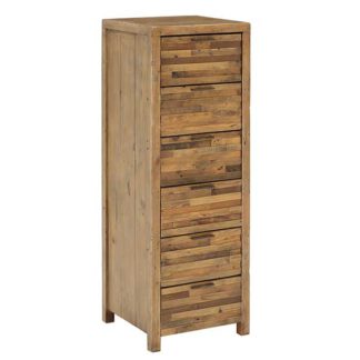 An Image of Charlie Reclaimed Wood 6 Drawer Lingerie Tallboy
