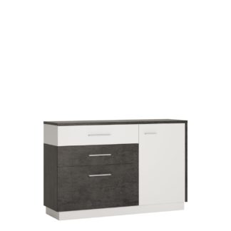 An Image of Solan 2 Door 2 Drawer Sideboard - Grey & White