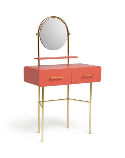 An Image of Habitat Wilderness 2 Drawer Dressing Table - Coral