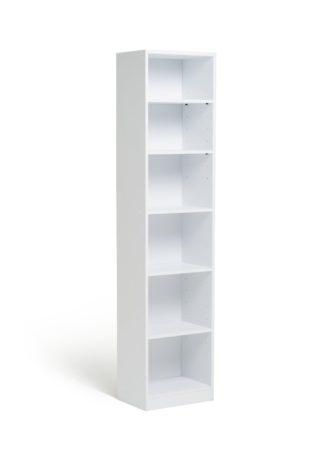 An Image of Habitat Maine 5 Shelf Half Width Bookcase - White