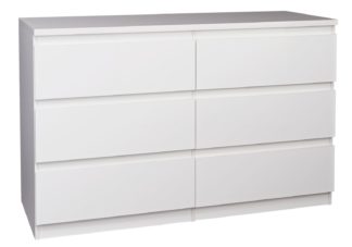 An Image of Habitat Jenson Gloss 3+3 Drawer Chest - White