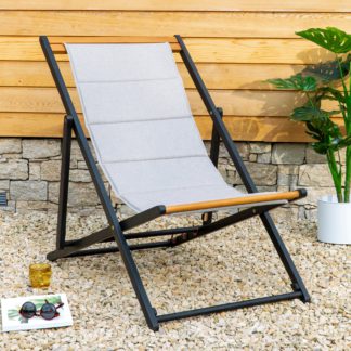 An Image of Elements Padded Deck Chair Light Grey