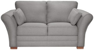 An Image of Argos Home Thornton 2 Seater Fabric Sofa - Light Grey