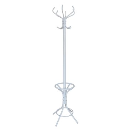 An Image of White Painted Steel Hat and Coat Stand White