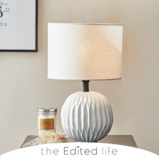 An Image of Ecomix Ball Shaped White Table Lamp White