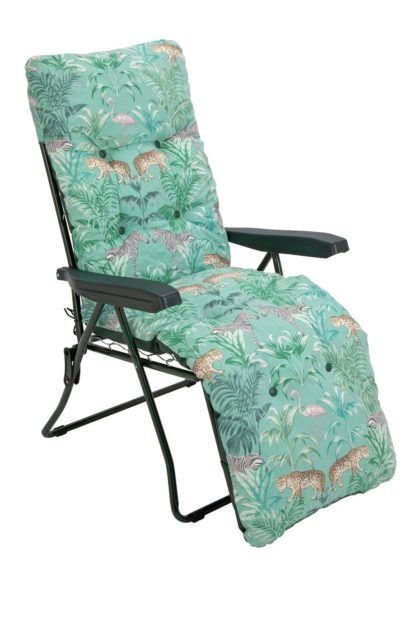 An Image of Argos Home Metal Folding Relaxer Chair - Wilderness Jungle