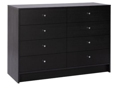 An Image of Habitat Malibu 4 + 4 Drawer Chest - Black Oak Effect