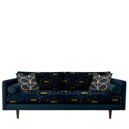 An Image of Orla Kiely Mimosa Large Sofa Patterned Velvet
