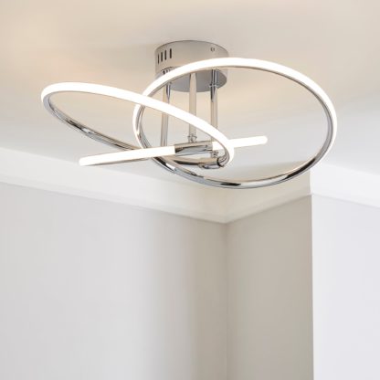 An Image of Rhona LED Flush Ceiling Fitting Chrome