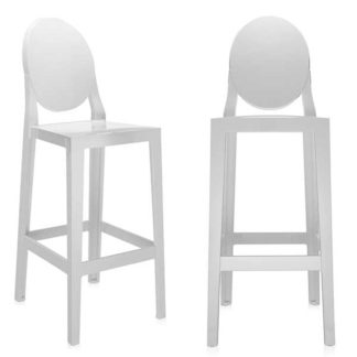 An Image of Pair of Kartell One More Bar Stools White