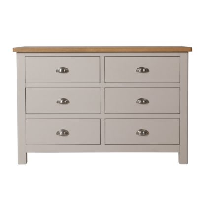 10f2a749249ddfc2c376df8a0d1071e2687d4f2d4fc1b0172d22e93fa43b74e5.jpg An Image of Reese 6 Drawer Chest Grey and Brown