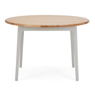 An Image of Freya Round Dining Table Grey and Brown