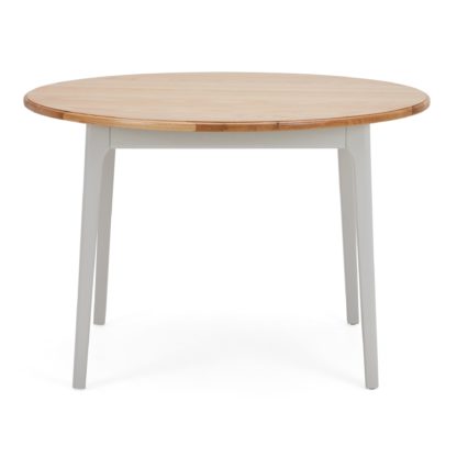 An Image of Freya Round Dining Table Grey and Brown