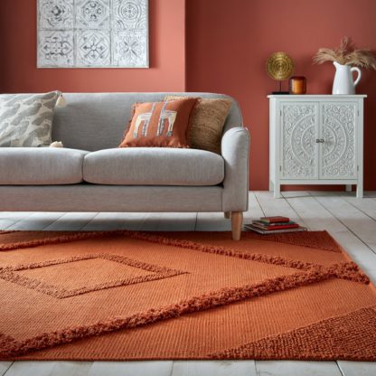 An Image of Mala Handwoven Rug Orange