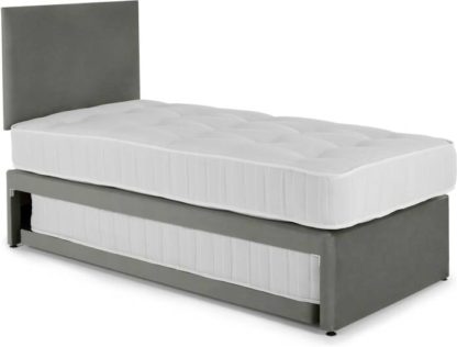 An Image of Hyron Guest Bed with 2 Mattresses, Grey Velvet