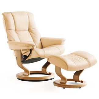 An Image of Stressless Mayfair Medium Classic Chair Stool Quickship