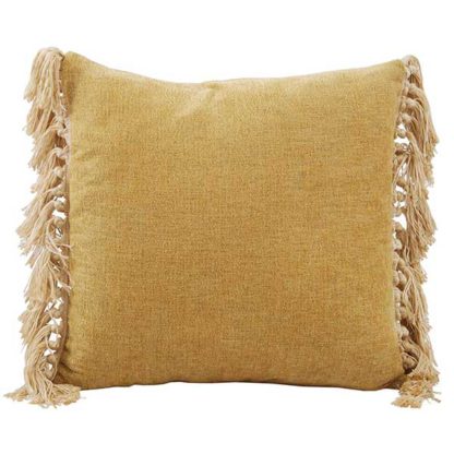 An Image of Olive Fringe Cushion