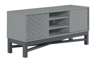 An Image of Habitat Zander Textured TV Unit - Grey