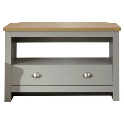 An Image of Lancaster Corner TV Stand Grey and Brown