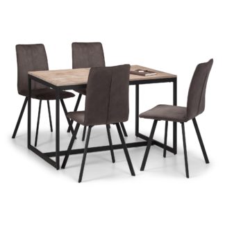 An Image of Tribeca Dining Table & 4 Monroe Chairs Black