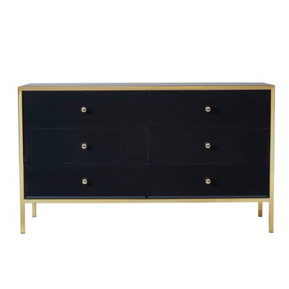 An Image of Fenwick 6 Drawer Chest Black