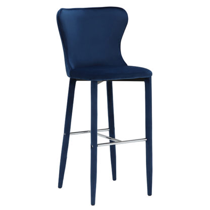 An Image of Howell Velvet Bar Stool Peacock Blue