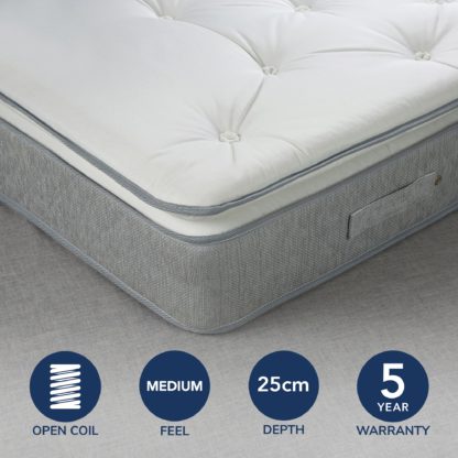 An Image of Fogarty Soft Medium Superfull Pillowtop Open Coil Mattress White