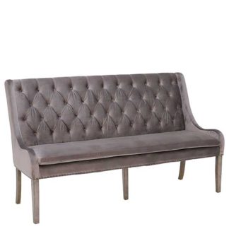 An Image of Ophelia 180cm Button Back Velvet Bench