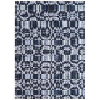 An Image of Sloan Cotton and Wool Rug Blue