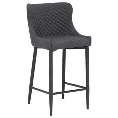 An Image of Rivington Fabric Counter Stool Dark Grey