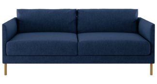 An Image of Habitat Hyde 3 Seater Fabric Sofa - Blue