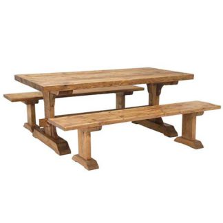 An Image of Covington Dining Table and 2 Benches