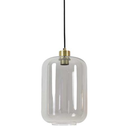 An Image of Tall Smoked Glass Pendant Light