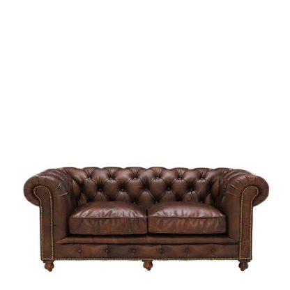 An Image of Asquith Leather 2.5 Seater Chesterfield Sofa