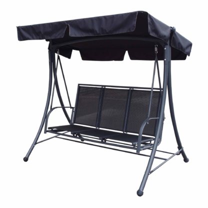 An Image of Sorrento 3 Seater Black Swing Seat Black