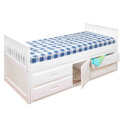 24917025a094a6079c179c1a6c0d16aa82f6b07aa2bb49159d5c12973847c331.jpg An Image of Captains White Storage Bedstead White