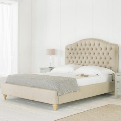 An Image of Balmoral Fabric Bed Frame Natural (Beige)