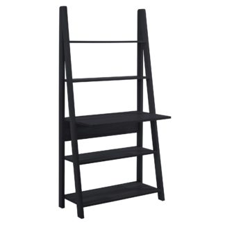 An Image of Tiva Black Ladder Desk Black